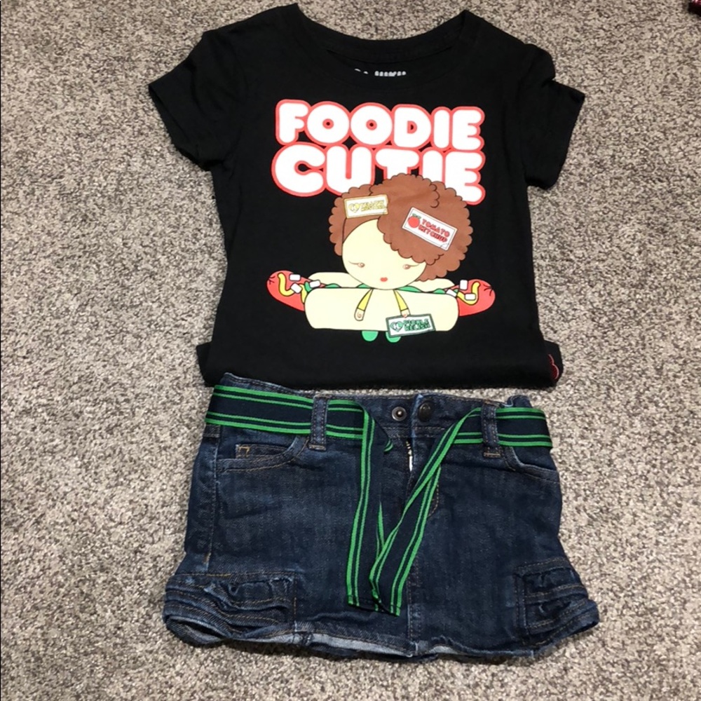 Harajuku Foodie Cutie tee, Juicy Couture skirt